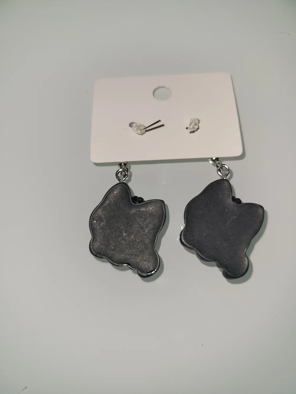 Cute Black Cat Fish Hook Dangle Earrings | Kawaii Floral Kitty | 2